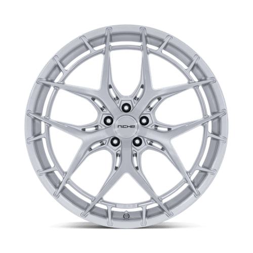 Niche NC286 RIVIERA Gloss Silver W/ Brushed Face 20x9 +27 5x120mm 72.6mm - Wheelwiz