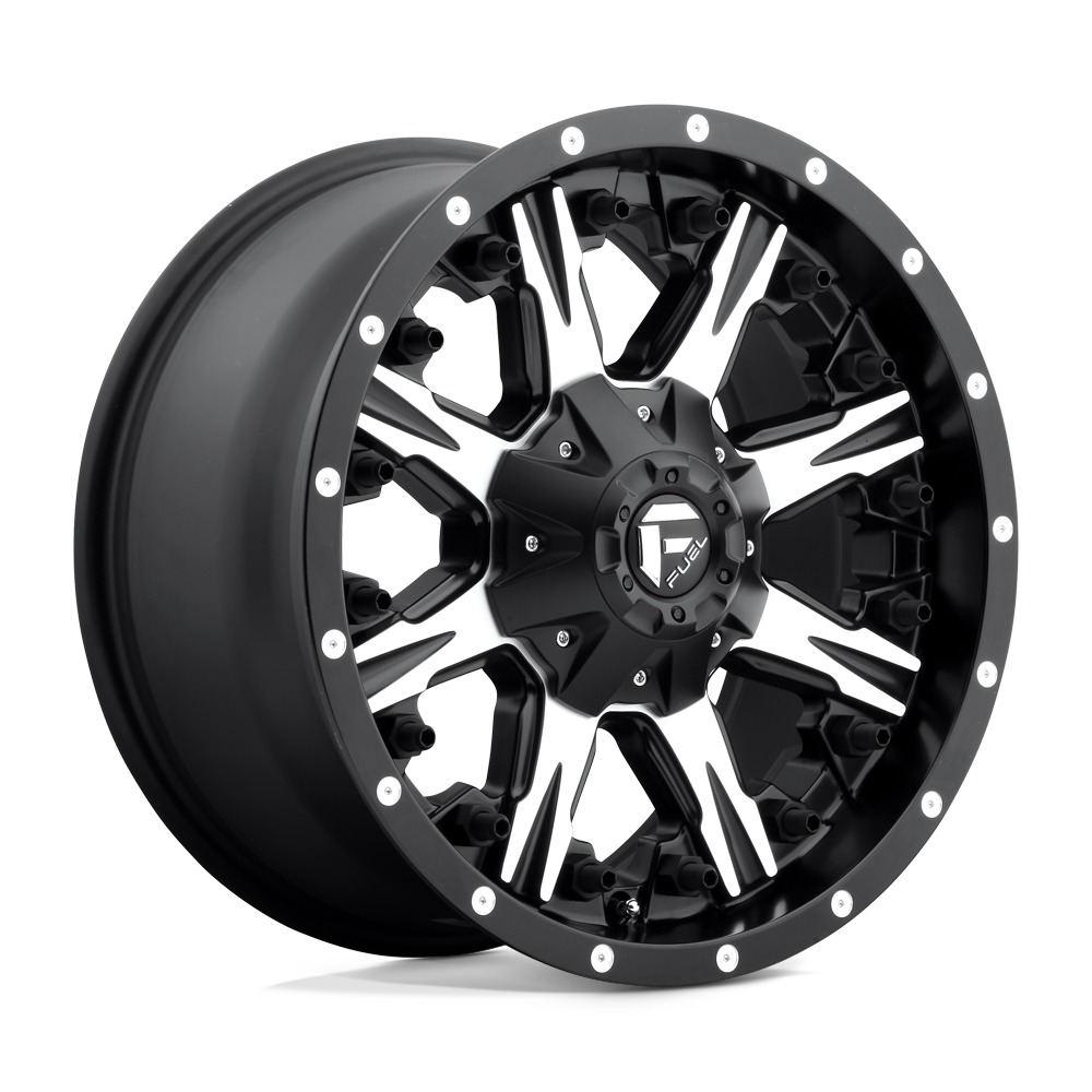 Fuel Offroad D541 NUTZ Matte Black Machined 22x12 -44 8x180mm 125.1mm - WheelWiz