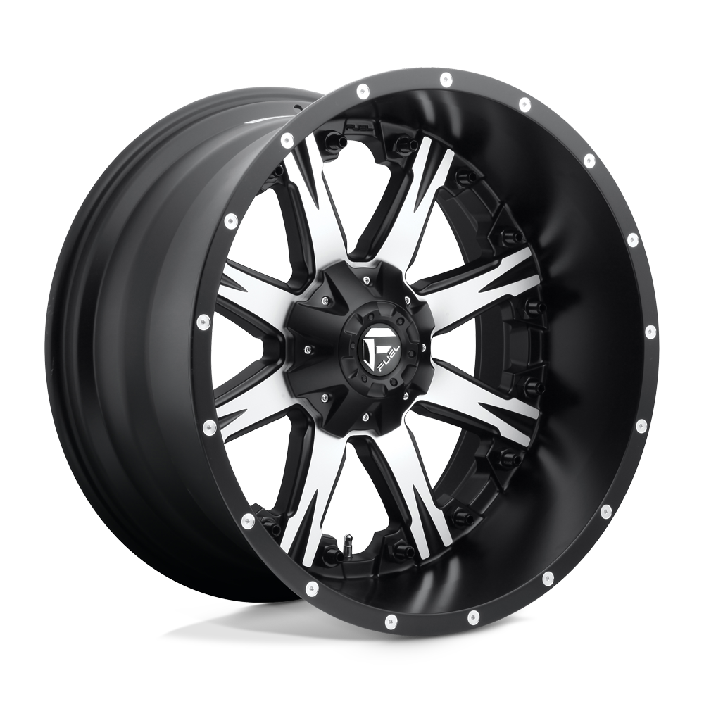 Fuel Offroad D541 NUTZ Matte Black Machined 22x12 -44 6x135|6x139.7mm 106.1mm - WheelWiz