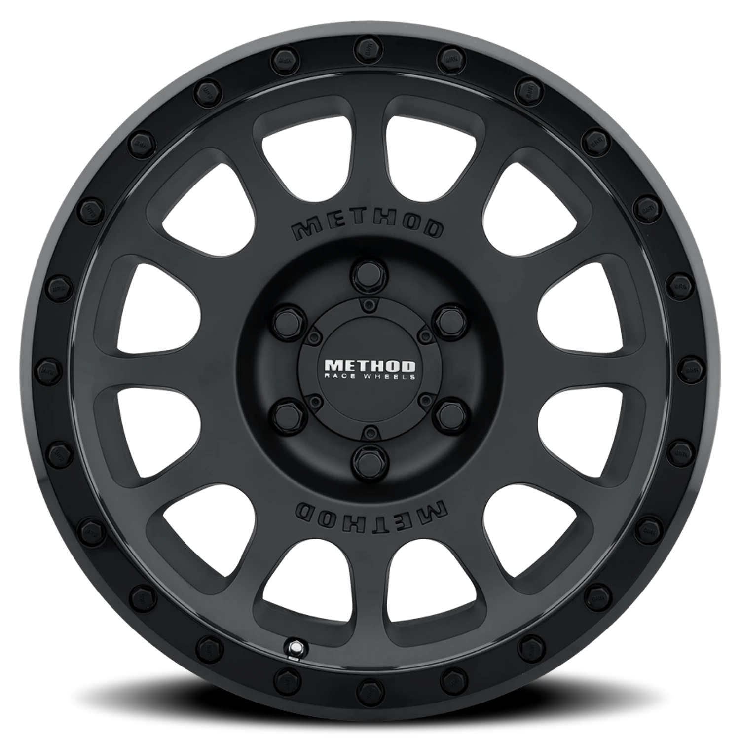 Method Race Wheels NV MR305 Matte Black W/ Gloss Black Lip 20x9 +18 6x135mm 94mm