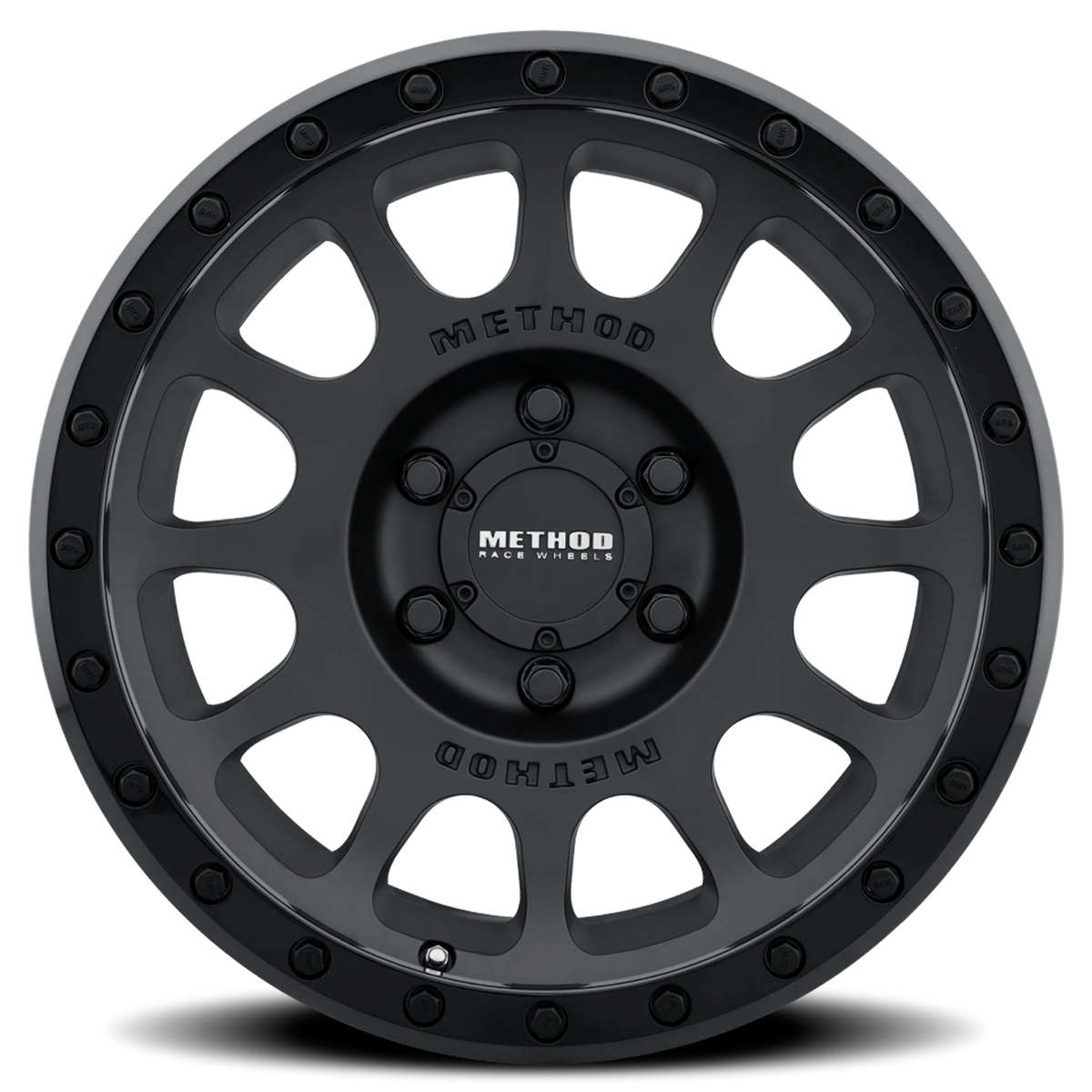 Method Race Wheels NV MR305 Matte Black W/ Gloss Black Lip 18x9 +18 6x135mm 94mm