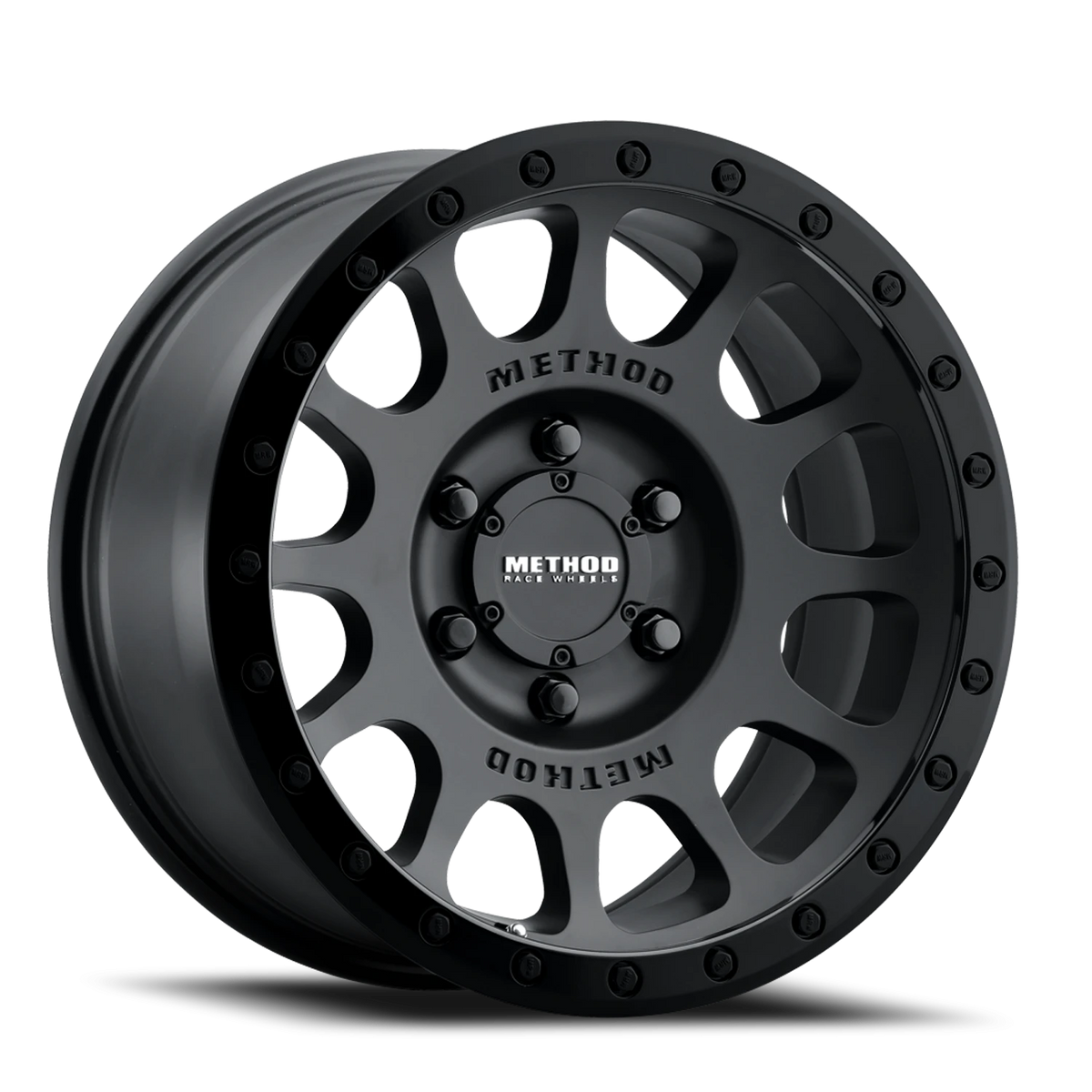 Method Race Wheels NV MR305 Matte Black W/ Gloss Black Lip 18x9 +18 8x170mm 130.81mm