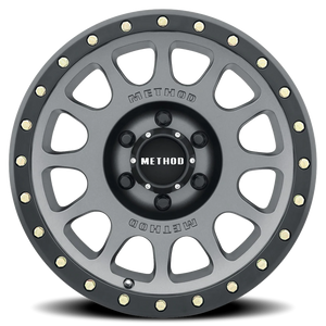 Method Race Wheels NV MR305 Titanium W/ Matte Black Lip 17x8.5 0 5x127mm 94mm