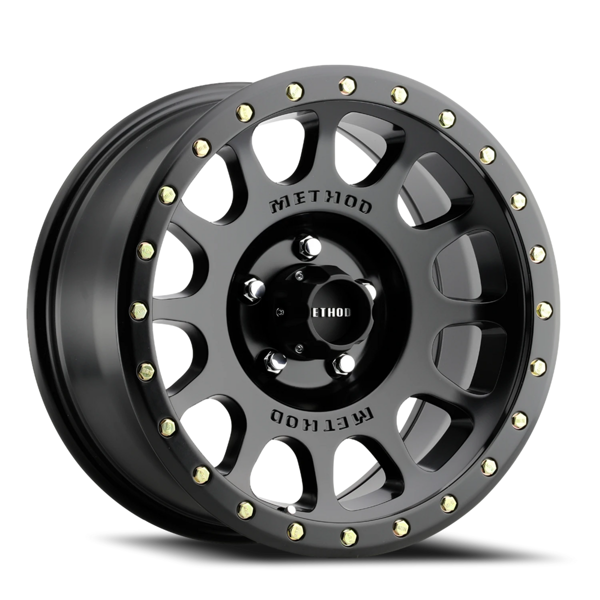 Method Race Wheels NV MR305 Matte Black W/ Gloss Black Lip 18x9 -12 5x127mm 94mm