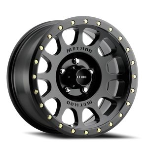 Method Race Wheels NV MR305 Matte Black W/ Gloss Black Lip 18x9 -12 5x127mm 94mm