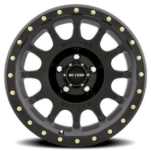 Method Race Wheels NV MR305 Matte Black W/ Gloss Black Lip 18x9 -12 5x127mm 94mm