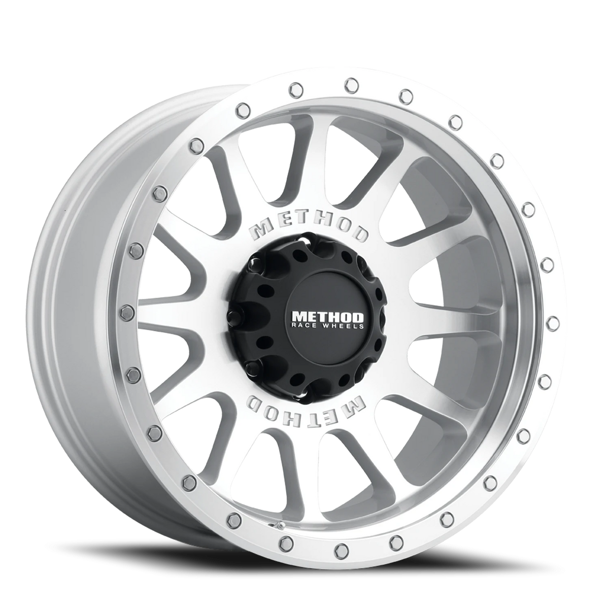 Method Race Wheels NV MR605 Machined Silver W/ Clear Coat 20x10 -24 8x165.1mm 121.3mm - Wheelwiz