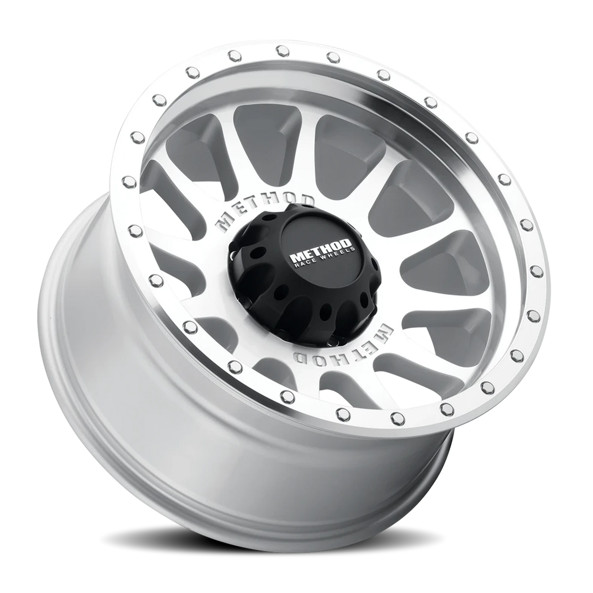 Method Race Wheels NV MR605 Machined Silver W/ Clear Coat 20x10 -24 8x165.1mm 121.3mm - Wheelwiz