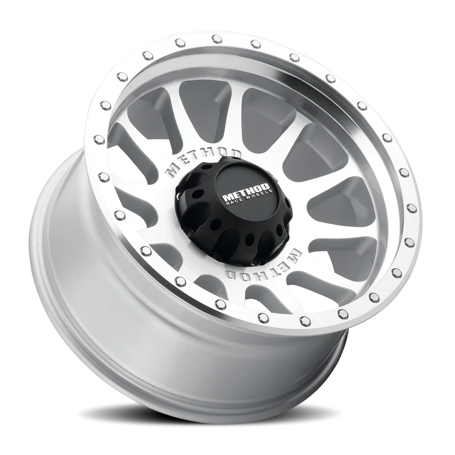 Method Race Wheels NV MR605 Machined Silver W/ Clear Coat 20x10 -24 8x165.1mm 121.3mm - Wheelwiz