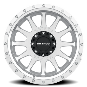 Method Race Wheels NV MR605 Machined Silver W/ Clear Coat 20x10 -24 8x180mm 124.1mm - Wheelwiz