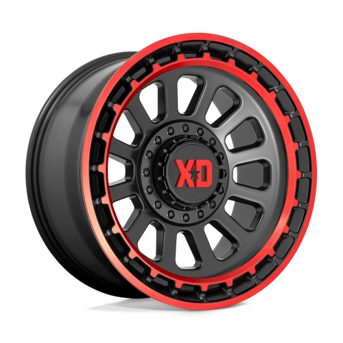 XD Series XD856 OMEGA Satin Black Mach Lip Red Tint 20x10 -18 8x170mm 125.1mm - Wheelwiz