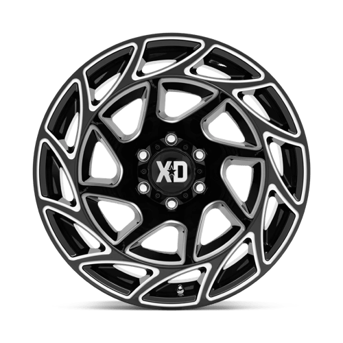 XD Series XD860 ONSLAUGHT Gloss Black Milled 20x12 -44 6x139.7mm 106.1mm - Wheelwiz