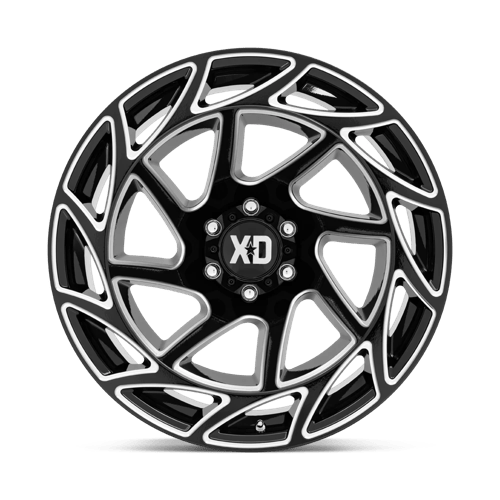 XD Series XD860 ONSLAUGHT Gloss Black Milled 22x12 -44 6x139.7mm 106.1mm - Wheelwiz