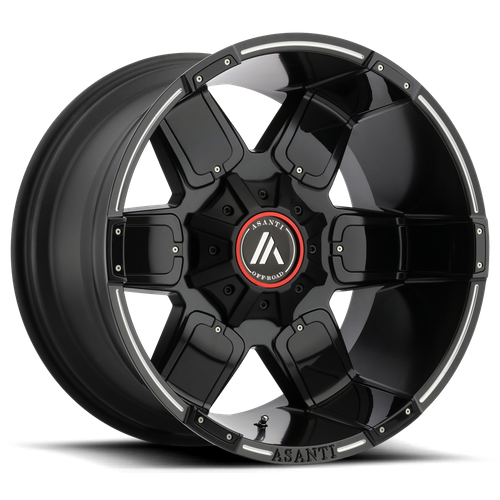Asanti Off Road AB811 WARTHOG Satin Black Mill W/ G-blk Acc 20x10 -24 8x180mm 124.2mm