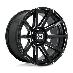 XD Series XD847 OUTBREAK Gloss Black Milled 22x10 -18 8x180mm 124.2mm - WheelWiz