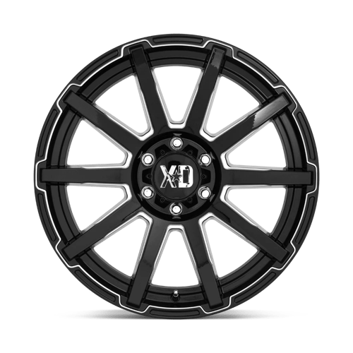 XD Series XD847 OUTBREAK Gloss Black Milled 18x9 +12 8x180mm 124.2mm - Wheelwiz