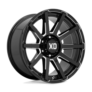 XD Series XD847 OUTBREAK Gloss Black Milled 20x10 +12 6x139.7mm 106.1mm - Wheelwiz