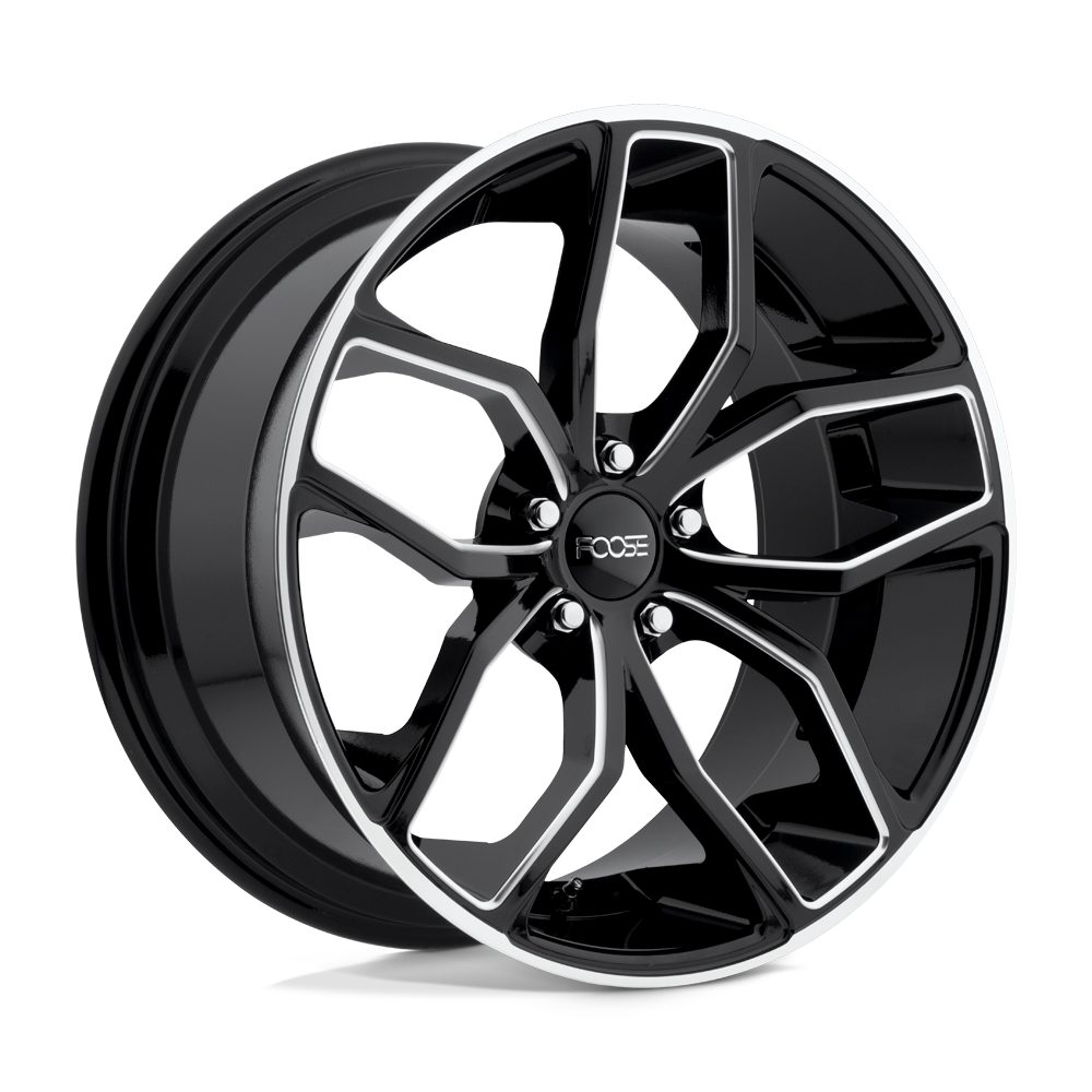 Foose F150 OUTCAST Gloss Black Milled 18x8 +40 5x120mm 72.6mm - WheelWiz