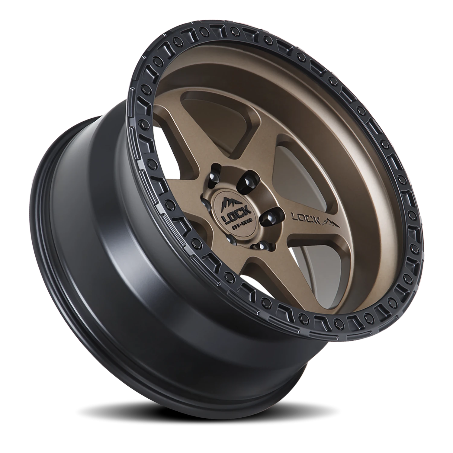 Lock Offroad Olympus Matte Desert Bronze W/ Matte Black Ring 18x9 +1 6x139.7mm 106.2mm - Wheelwiz