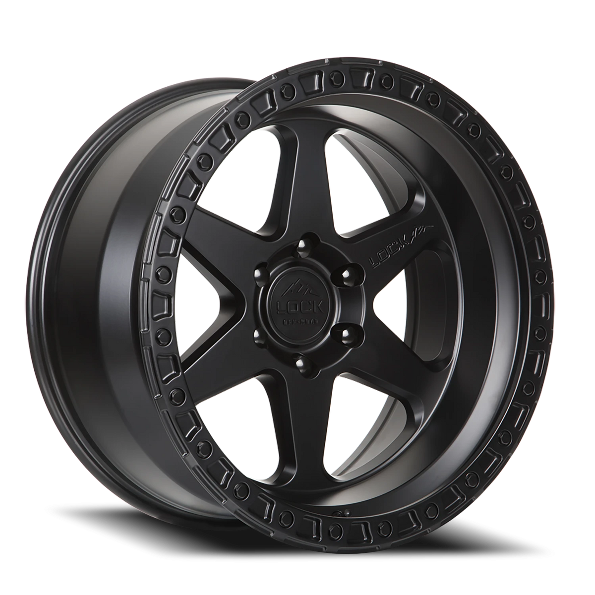Lock Offroad Olympus Matte Black W/ Matte Black Ring 18x9 +1 6x139.7mm 106.2mm