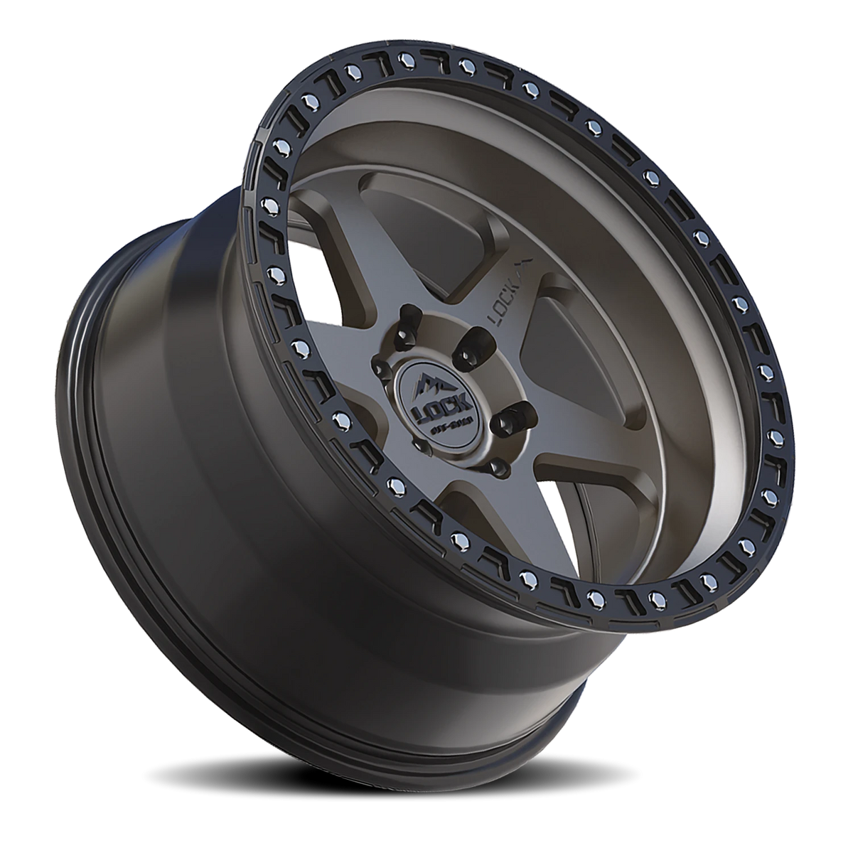 Lock Offroad Olympus Matte Grey W/ Matte Black Ring 18x9 +1 5x127mm 71.6mm