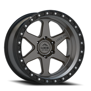 Lock Offroad Olympus Matte Grey W/ Matte Black Ring 17x9 -35 6x139.7mm 106.2mm
