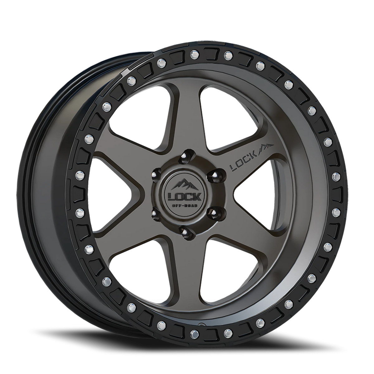 Lock Offroad Olympus Matte Grey W/ Matte Black Ring 20x9 0 6x139.7mm 106.2mm