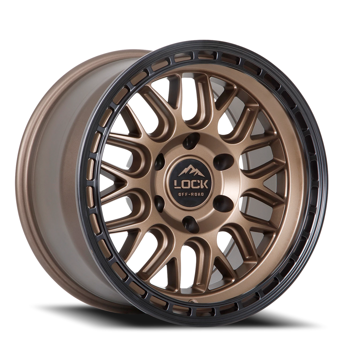 Lock Offroad Onyx Matte Bronze W/ Matte Black Ring 17x9 -12 5x127mm 71.5mm