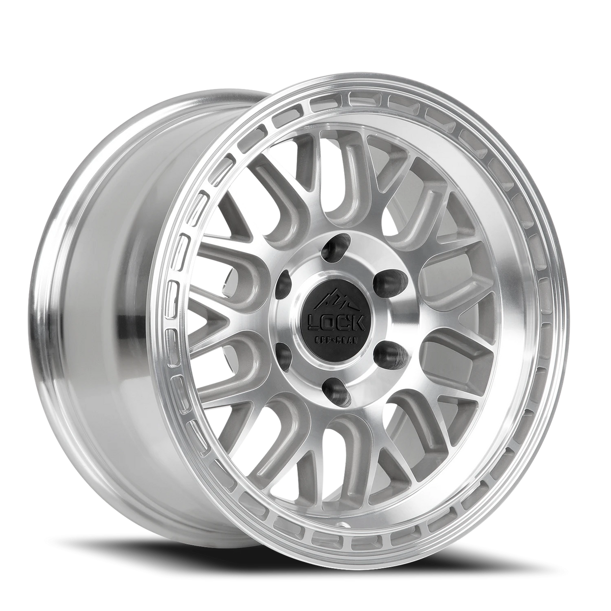 Lock Offroad Onyx Machined Silver W/ Clear Coat 17x9 +1 5x127mm 71.5mm