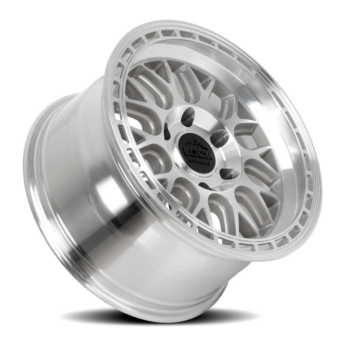 Lock Offroad Onyx Machined Silver W/ Clear Coat 17x9 -12 5x127mm 71.5mm