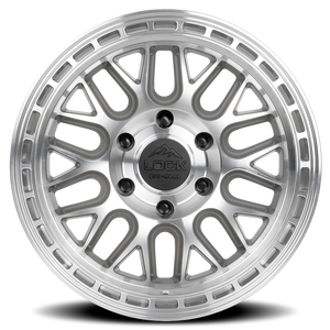 Lock Offroad Onyx Machined Silver W/ Clear Coat 17x9 -12 5x127mm 71.5mm