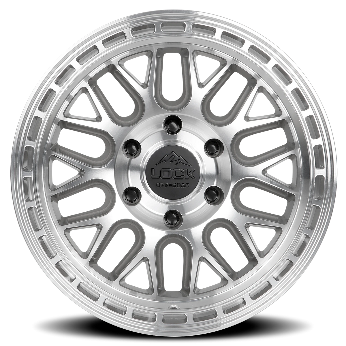Lock Offroad Onyx Machined Silver W/ Clear Coat 17x9 +1 5x127mm 71.5mm