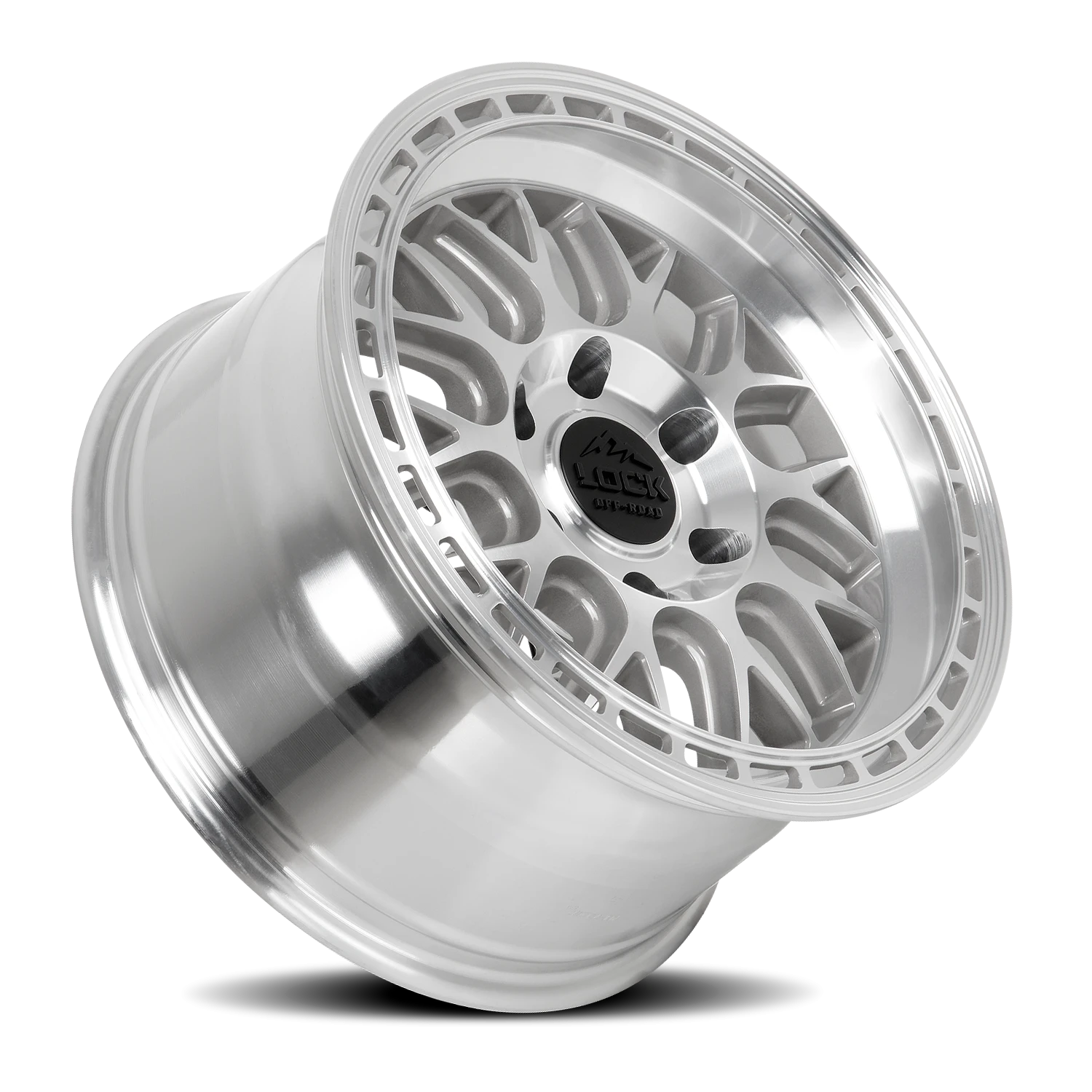 Lock Offroad Onyx Machined Silver W/ Clear Coat 17x9 -12 6x139.7mm 106.2mm - Wheelwiz