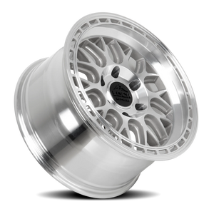 Lock Offroad Onyx Machined Silver W/ Clear Coat 17x9 -12 6x139.7mm 106.2mm