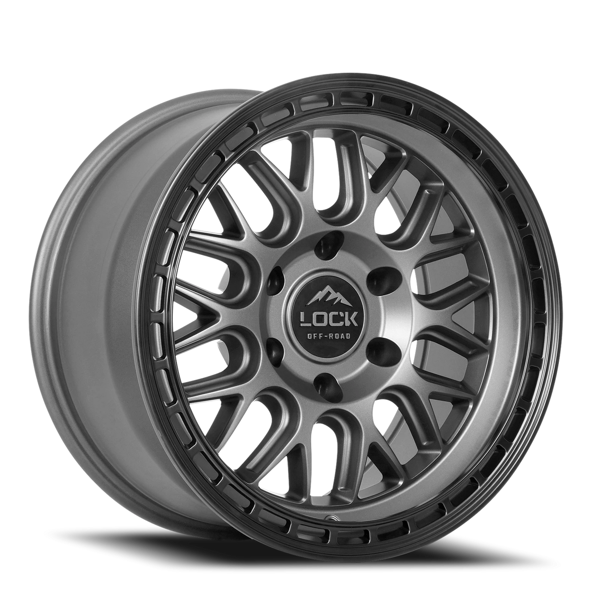 Lock Offroad Onyx Matte Grey W/ Matte Black Ring 17x9 +1 5x127mm 71.5mm