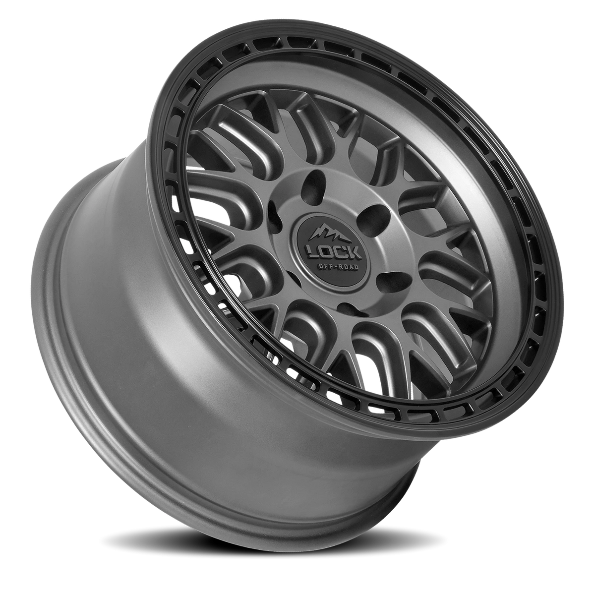 Lock Offroad Onyx Matte Grey W/ Matte Black Ring 17x9 +1 5x127mm 71.5mm