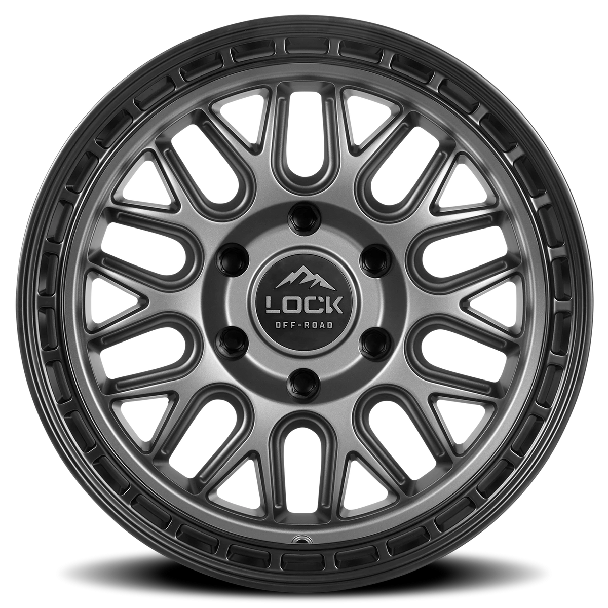Lock Offroad Onyx Matte Grey W/ Matte Black Ring 17x9 +1 5x127mm 71.5mm