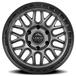 Lock Offroad Onyx Matte Grey W/ Matte Black Ring 17x9 +1 5x127mm 71.5mm
