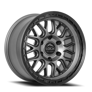Lock Offroad Onyx Matte Grey W/ Matte Black Ring 17x9 +1 6x139.7mm 106.2mm