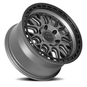 Lock Offroad Onyx Matte Grey W/ Matte Black Ring 17x9 -12 6x139.7mm 106.2mm