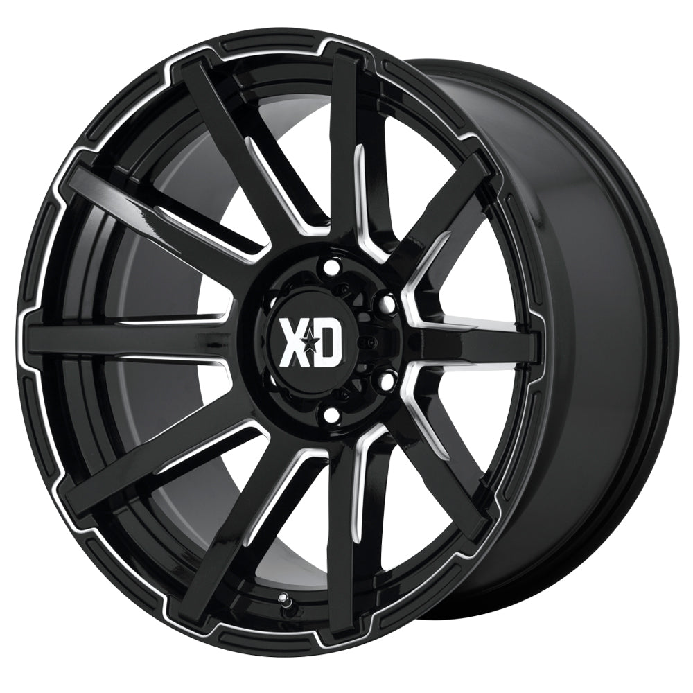 XD Series XD847 OUTBREAK Gloss Black Milled 22x10 -18 8x180mm 124.2mm - Wheelwiz
