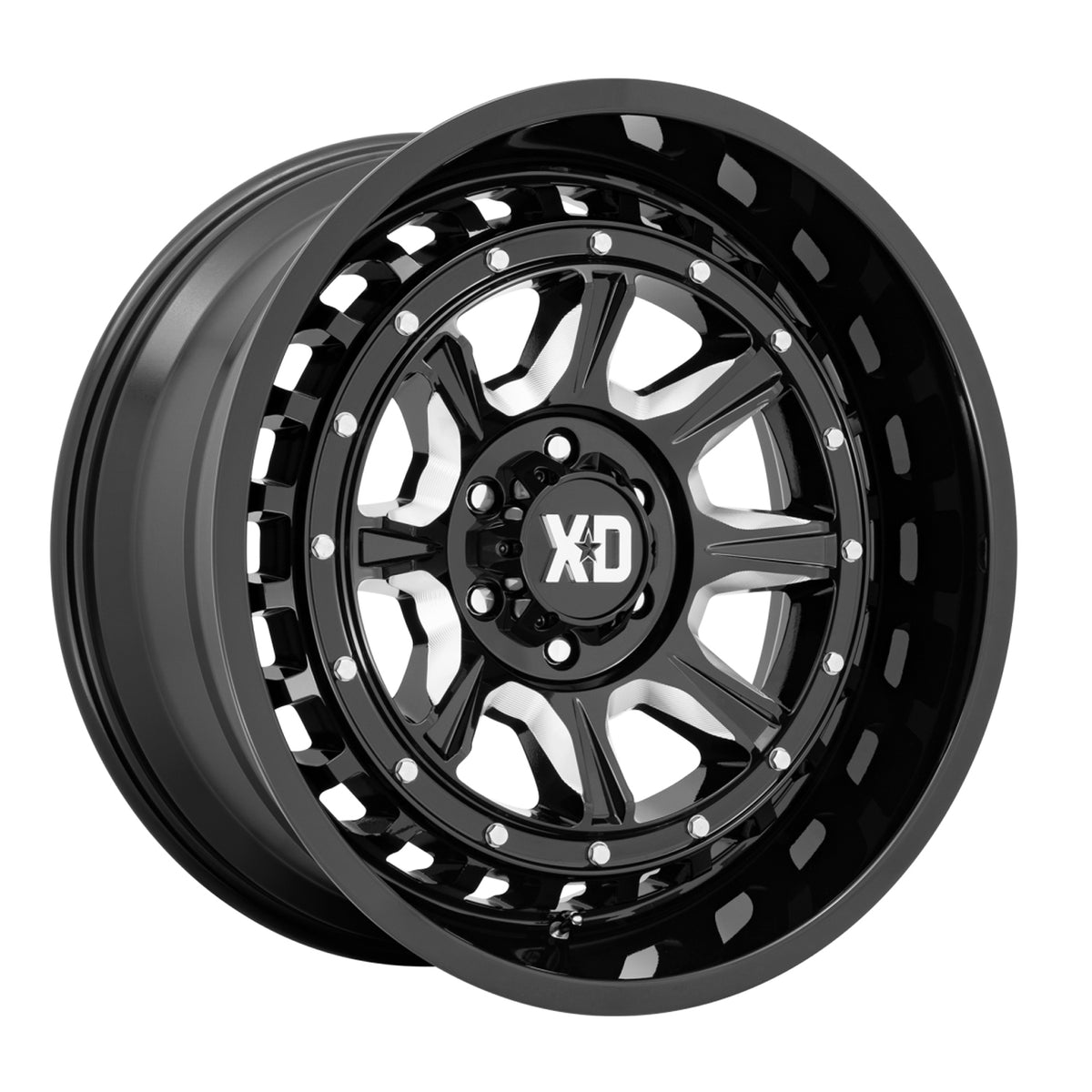 XD Series XD866 OUTLANDER Gloss Black Milled 22x10 -18 6x139.7mm 106.1mm - Wheelwiz