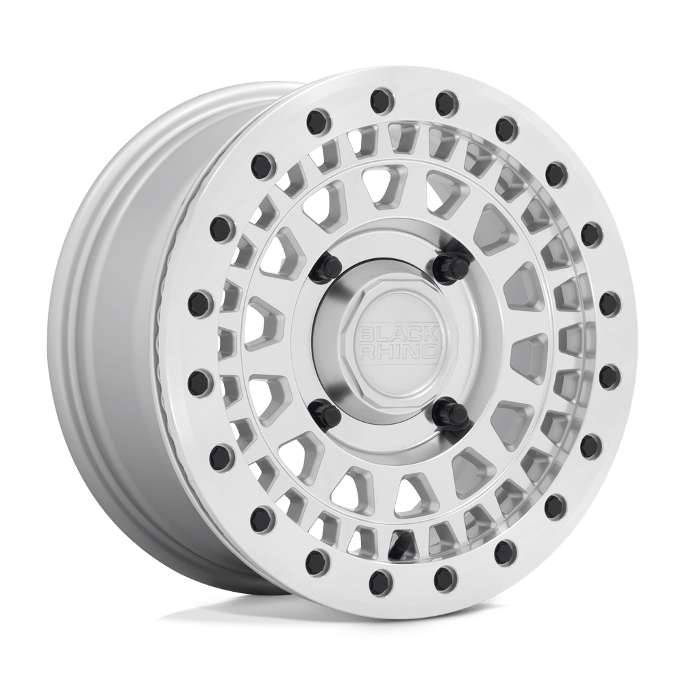 Black Rhino PARKER UTV BEADLOCK Silver With Mirror Cut Face 15x7 +52 4x137mm 106.1mm - WheelWiz