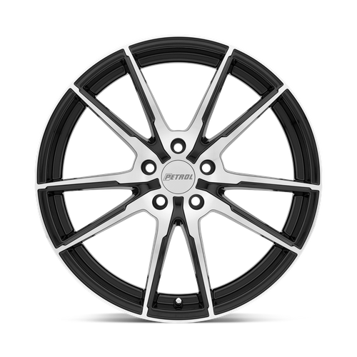 Petrol P0A Gloss Black W/ Mach Cut Face 18x8 +40 5x114.3mm 76.1mm