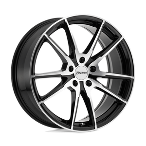 Petrol P0A Gloss Black W/ Mach Cut Face 18x8 +40 5x114.3mm 76.1mm