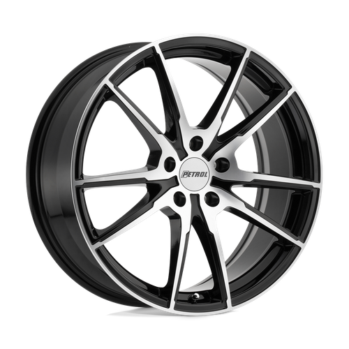 Petrol P0A Gloss Black W/ Mach Cut Face 17x8 +40 5x112mm 72.1mm