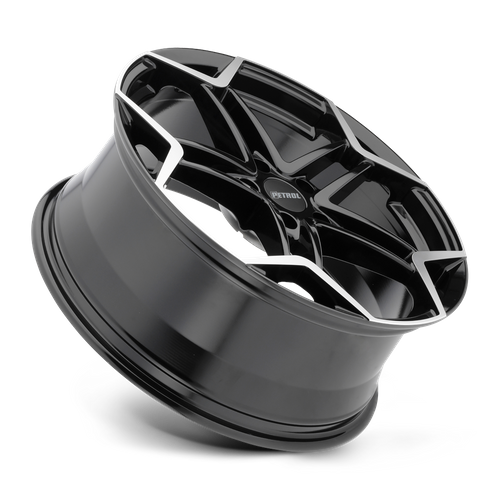Petrol P1A Gloss Black W/ Mach Cut Face 17x8 +40 5x112mm 72.1mm