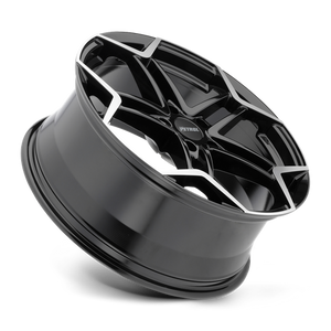 Petrol P1A Gloss Black W/ Mach Cut Face 17x8 +40 5x112mm 72.1mm