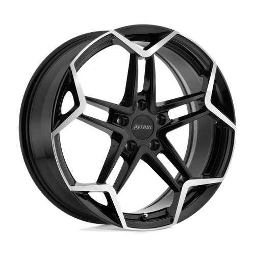 Petrol P1A Gloss Black W/ Mach Cut Face 17x8 +40 5x112mm 72.1mm