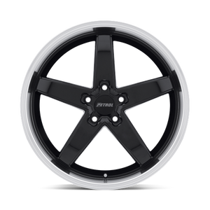 Petrol P1B Gloss Black W/ Mach Cut Lip 19x8 +40 5x114.3mm 76.1mm
